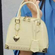 French Luxury Crocodile Embossed Shell Bag With Niche Metal Rivet Design, Shoulder Crossbody Handbag With Heart Pendant - Multicolor - View 20