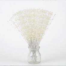 300pcs Mini Pearl Beaded Flower Stems, Small Pearl Floral Pins, Bridal Wedding Bouquet Pearl Floral Pins, Party Decoration Pearl Beaded Flower Stems, DIY Floral Arrangement Supplies, Wedding & Party, Home Decor Crafts - White - View 6