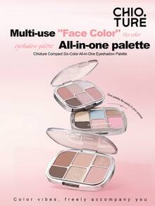 CHIOTURE 精緻 6 色全能眼影盤，適用於眼下、眼線、腮紅與打亮，多功能單盤，高顯色度且妝效持久，適合初學者 - #03 Watermelon Coconut - 查看 2
