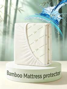 16-Inch Bamboo Fiber Waterproof Mattress Protector, Soft Breathable Mattress Cover, Fits Mattresses Up To 16 Inches Thick, Provides Full Protection - Mint Green - View 1