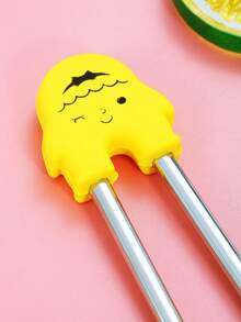 1/4pcs Stainless Steel Training Chopsticks, Cute Cartoon Design, Reusable, Suitable For Adult And Kids Beginners - Multicolor - View 4