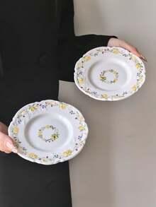 1pc/4pcs Berry Lemon Ceramic Dinner Plate, 6-Inch Exquisite Modern Ins Style French Handmade Painted Dining Plate, Cute Design Storage Plate, Multi-Functional Storage, Ceramic, Dishwasher - Multicolor - View 7