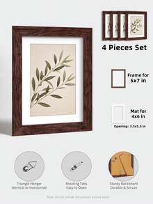 1/4pcs Modern Natural Photo Frames With Mat For 5x7/12x12/12x16, Delicate Texture, Easy Match Color, Perfect For Gallery Wall Decor/Living Room/Office - Modern Natural Style - View 21