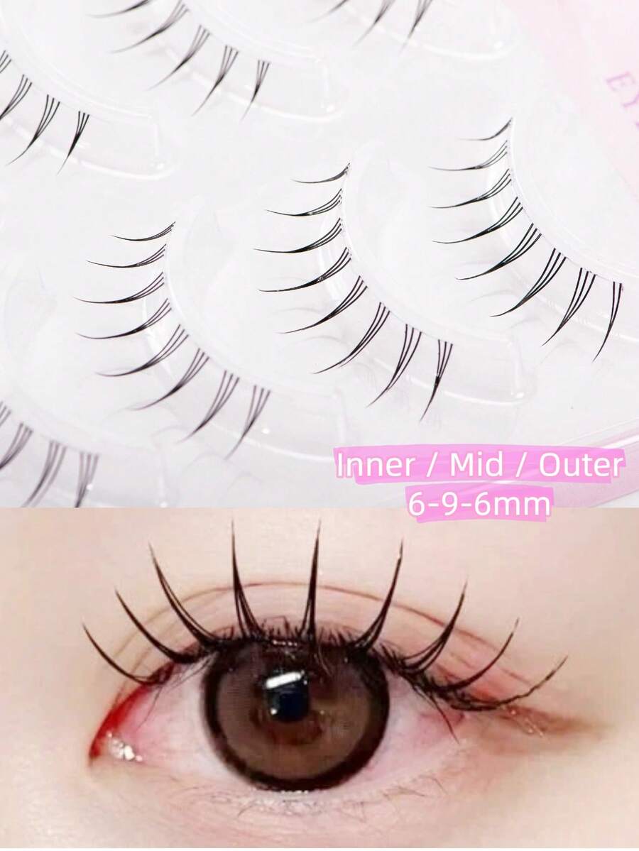 High Rating 5 Pairs Cartoon/Fairy/K-Pop Girl Group Eyelashes - C Curl, Transparent Stem, 6-9mm Length, DIY Lightweight Soft Comfortable, Instantly Enlarges Eyes. Beginner Friendly, Easy To Use, Saves Makeup Time. Suitable For (Daily/Party/Ball/Various Occasions) Gift For Family, Girlfriend, Best Friend. Holiday Gift