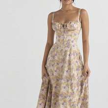 Women Midi Dresses - 杏色底印花 - 查看 1
