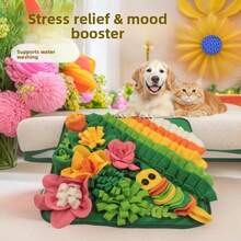 1pc Colorful Flower Pet Snuffle Mat, Consumes Pet Energy, Relieves Anxiety, Enhances Olfactory Sensitivity, Satisfies Pet Exploration Needs, Extends Feeding Time, Suitable For Indoor Pets - Multicolor - View 12