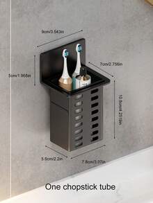 3pcs/2pcs/1pc Wall-Mounted Storage Rack, No-Drill Wall-Mounted, Bathroom Cosmetic Storage Rack, Comb And Makeup Brush Storage Rack, [Weight Capacity Within 450g], Can Store Toothbrush, Toothpaste, Comb, Razor, Remote Control Storage, Suitable For Kitchen, Dining Room, Bathroom, Bedroom And Other Places Bathroom Accessories - Black - View 12