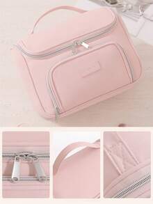 Large Capacity Travel Toiletry Bag, Durable Oxford Fabric Multi-Function Storage Bag With Handle And Hook, Portable Multi-Purpose, Detachable Compartments, Suitable For Cosmetics, Skincare, Lightweight Makeup Bag, Camera Bag, Digital Storage Box, Medicine Storage Box - Multicolor - View 5