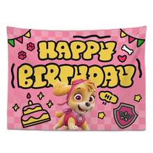 7 Styles Paw Patrol Happy Birthday Backdrop Banner, Cartoon Dog Themed Party Wall Hanging With Full Team & Single Pup Designs For Celebration - 100 X 70 cm - View 7