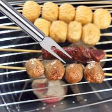 1pc Stainless Steel Cheese Fork, Home Kitchen Small Tool Fruit Fork, Western Restaurant Tableware - Silver - View 2