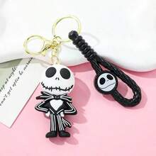 DOBBLE 1pc  Keychains, Jack & Sally Skull Pendants, Halloween Movie Accessories, Backpack Charms, Key Holder Gifts - Multicolor - View 9