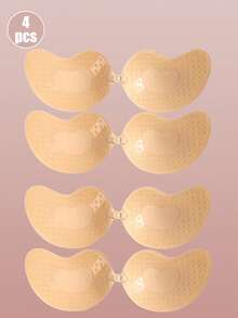 2pcs Seamless Invisible Lift Bra, Women's Backless Strapless Bra, Seamless Self-Adhesive Silicone Nipple Covers, Suitable For Wedding Dresses, Skin Color And Black, Suitable For All Seasons, For Her - Multicolor - View 36