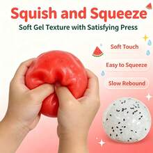 1 pieza Juguete antiestrés blando de apretar con textura realista de smoothie de sandía y smoothie de naranja, juguete suave para aliviar el estrés, juguete de apretar para las yemas de los dedos con sensación de hielo - Multicolor - Ver 4
