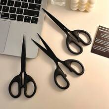 Multifunctional Black Stainless Steel Handmade Scissors, Smooth And Sharp Blade, Practical And Durable Manual Scissors, Suitable For DIY Art Creation, Office Desk Use, School Learning And Various Home Cutting Scenarios - Multicolor - View 6