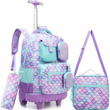 3PCS Rolling Backpack For Girls Bookbag Set For Girls With Crossbody Bag And Pencil Case For School And Travel Back To School - Girls' Trolley School Bag - View 6