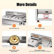 Countertop Gas Deep Fryer Propane Gas Stainless Steel Outdoor Use Round 2 Burner - A - View 10