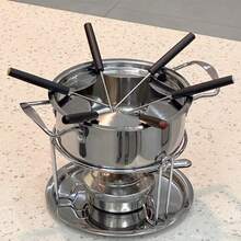 1pc Chocolate Melting Pot, Ice Cream Cheese Fondue Pot, Mini Hot Pot, Deep Fryer, Milk Pot, Stainless Steel Tableware, Home Style, Easy To Use Cheese Pot - View 6