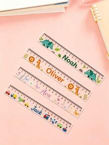 Personalized 20cm Transparent Ruler - Customizable Name And Pattern, Multiple Designs. Durable, Easy To Read And Fade-Resistant. Suitable For Home, Office And Study Use. Perfect Gift For Back To School, Graduation, Christmas And Birthday - Multicolor - View 2