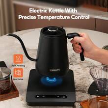 CAFELFFE Coffee Pour-Over Kettle, Biomimetic Swan-Neck Design, Touch Control, Precise Temperature Control, Automatic Adjustment, 0.8L Capacity, 304 Stainless Steel Body, 220V Voltage, 1500W Power, Suitable For Home, Office, And Travel - EU F Type Plug(220-240V) - View 7