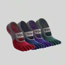 2/4/6 Pasang Kaos Kaki Anti Selip Jari Kaki Penuh Wanita, Desain Anti Selip, Cocok Untuk Pilates, Balet Dan Yoga, Desain Lima Jari Kaki - MultiWarna - View 12