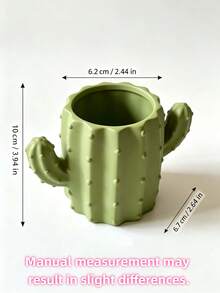 3D Printed Pen Holder, Creative Cactus Design, Desktop Storage, Can Store Pens, Markers, Scissors And Rulers, Japanese Style Stationery Storage Can, Creative Office Desk Accessory, Makeup Brush Holder, Suitable For Home Office, Study, Vanity, School And Other Places. Suitable For Home Decor, Back To School Season. - Multicolor - View 9