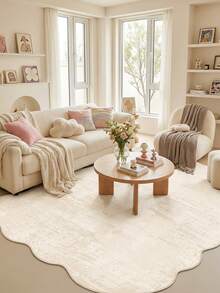 1 Buah Karpet Area Lembut Bergaya Minimalis Modern Estetika Prancis Warna Krem, Bahan Kasmir Imitasi, Cocok untuk Kamar Mandi, Dapur, Pintu Masuk, Lorong, Samping Tempat Tidur, Ruang Tamu, Kamar Tidur, Dapat Dicuci dengan Mesin Sepanjang Musim, Ukuran Besar Asimetris, Dekorasi Rumah - MultiWarna - View 2
