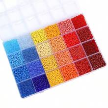 3mm New 24-Color Rainbow Multi-Color Solid & Translucent Seed Bead Set For Creative Handmade DIY Beaded Bracelets, Necklaces, Keychains, Bag Charms, Loose Beads, Jewelry Accessories, Fairy Decor, Autumn Home Decor, Halloween, Christmas, Birthday Gifts - Multicolor - View 13