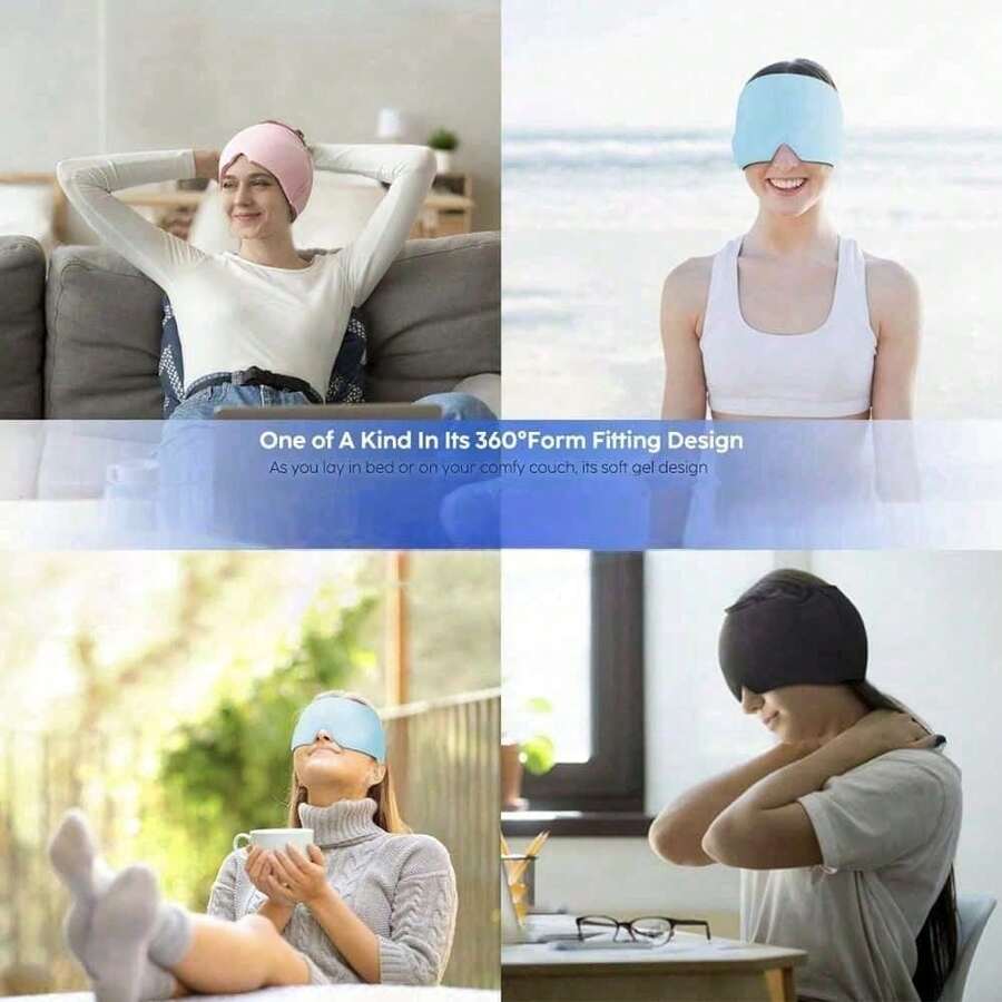 Stretchable Reusable Cooling Gel Face Mask, Cold Compress Gel Mask Ice Pack For Face And Eye Relief - Color - View 1