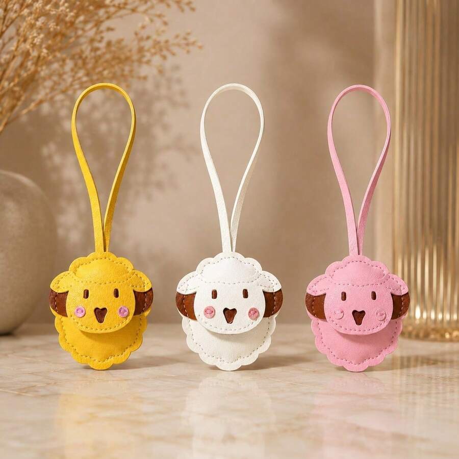 1 buah/3 buah Gantungan Tas Ransel Wanita Motif Domba Kecil Kartun 3D Lucu Terbaru - MultiWarna - View 1