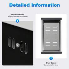 Kitchen Sink Double Bowl 304 Stainless Steel Black With Overflow Soap Dispenser - Default - View 7