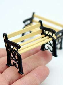 Miniature Park Bench Model, Miniature Garden Accessories, Miniature Garden Scene Decoration Elements, Exquisite Craftsmanship, Miniature Home Decor, Gift Collection For Enthusiasts And Hobbyists - Multicolor - View 2