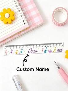 Personalized 7.87 Inch Transparent Ruler, Customizable Name And Pattern, Multiple Designs, Easy To Read And Fade-Resistant. Suitable For Home, Office And Study. Perfect Gift For Back To School, Graduation, Christmas And Birthday - Multicolor - View 10