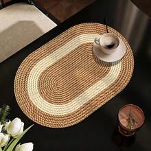 Kitchen Draining Mat, Home Dining Table Mat, Absorbent Mat, Countertop Dish Mat, Bowl & Plate Drying Mat, Coffee Mat, 3.6mm Thickness - Coffee-colored Woven - View 5
