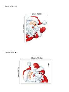 1PC Christmas-Themed Wall Sticker, Cute Snowman / Christmas Ball / Peeking Santa, PVC Self-Adhesive Sticker, Removable And Waterproof, Suitable For Fireplace, Doors, Cupboards, And Windows, Christmas Home Party Atmosphere Decoration Sticker - Wall Stickers - View 12