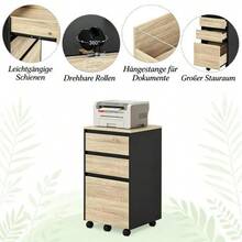 Chic Bedside Cabinet,Mobile Storage Cabinet,Filing Cabinet,Cylindrical Cabinet (Only With Bedside Cabinet) - Natural Color - View 4