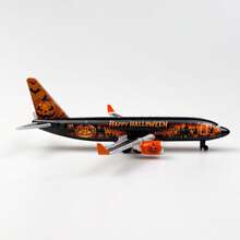Airplane Model, Die-Cast Metal Model Airplane, Orange Paint, Halloween Gift, Suitable For Collection And Desktop Decoration - Multicolor - View 4