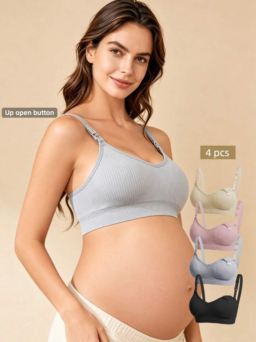 Hart & Haze 4 件套孕妇及哺乳前扣胸罩，舒适孕妇内衣