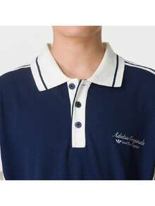 Adidas Men's POLO LS Soft Comfortable Contrast Collar Long Sleeve Top KW5687 - Deep Indigo/Han Jade White - View 8