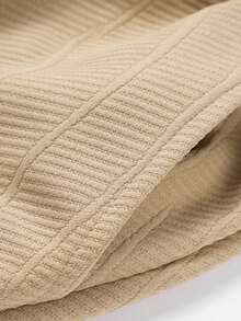 Blueprint Man 2-Piece Men's Sweatshirt Set, Hooded Drawstring Sweatshirt Paired With Matching Fabric Joggers, 3D Diagonal Twill Jacquard Fabric With Rich Texture, Ribbed Cuffs For A Fitted Look, Minimalist Casual Style For Home, Daily Wear, And Commuting - Khaki - View 7
