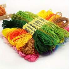 50pcs/100pcs 50 Colors/100 Colors 6-Strand 8m Cross Stitch Embroidery Thread, Handmade Weaving DIY Colorful Embroidery Thread, Polyester Cotton Thread (Random Color) - Set A - View 9