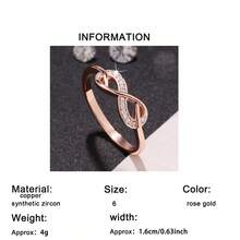 1pc Elegant Romantic Infinity Loop Design Ring With Cubic Zirconia, Perfect Ideal Gift For Valentine's Day, Wedding, Engagement, Anniversary, Daily Wear - Rose Gold - View 11