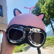 2pcs Motorcycle Helmet Decorative Stickers Cat Ears Design Creative Universal Car Decoration Stickers - Black - View 8