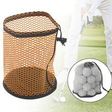 Bolsa para Pelotas de con Cierre de Cordón, Bolsa de Red para Pelotas de para Gimnasio, Viajes al Aire Libre NT1K - Naranja S - Ver 12