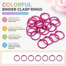 5pcs/10pcs/20pcs Rose Red Metal Loose Leaf Rings, Open Round Rings Hardware Accessories, Suitable For Notebook Binding, File Organization, Keychain, Bag Decoration And Handmade DIY Accessories - Book Clasp - View 1