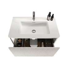 Wall Mounted Bathroom Vanity White 80cm - Storage Cabinet - 白色 - 查看 6