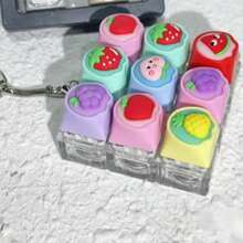 1pc New PC High Transparency Switch Tester Keycap Stress Relief Toy, Clicker Fidget Toy, 1pc Stress Relief Keyboard Keychain - A Colorful Fingertip Toy That Effectively Relieves Stress, With Attractive Appearance, Color And Design, Perfect As Party Favor, Gift And Present For Friends - Multicolor - View 15