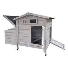 Raised Coop With Wooden Nesting Box, Protects Chickens From Predators And Is Easy To Clean - 淺灰色 - 查看 11