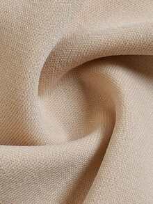 DONICY Women's Khaki Round Neck Long Sleeve Bodycon Mini Dress, Fitted Ruffle Hem Elegant Solid Dress For Spring Fall Daily Wear - Khaki - View 3