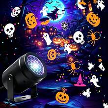 RGB Halloween Projection Light, Multi-Color Pattern Atmosphere Lamp, USB Plug And Play, Adjustable Angle, Freely Positionable, Suitable For Bedroom Bedside, Living Room, Cafe, Holiday Party Decoration, Gift, Christmas Pattern Projection Light - Projector - View 6