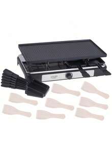Adler Raclette Grill, Raclette Party Grill, 8-Person Raclette Set - 966cm2 Double-Sided Plate, 8 Mini Pans, Dishwasher , Illuminated Dial, 1400W - EU E Type Plug(220-240V) - View 6